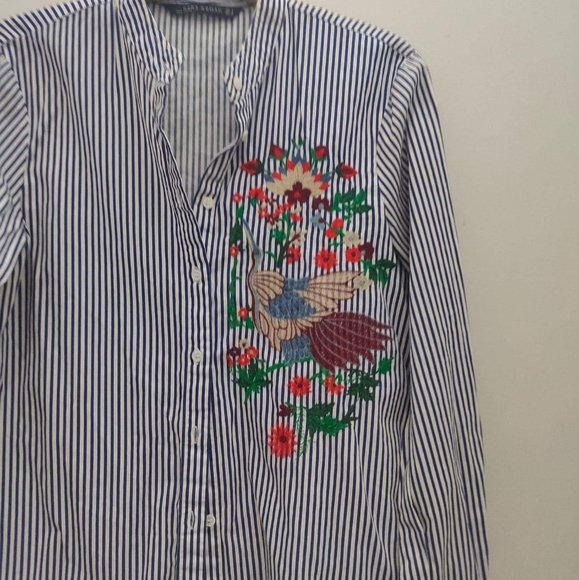 Zara Blouse stripe long sleeved - Picture 2 of 5